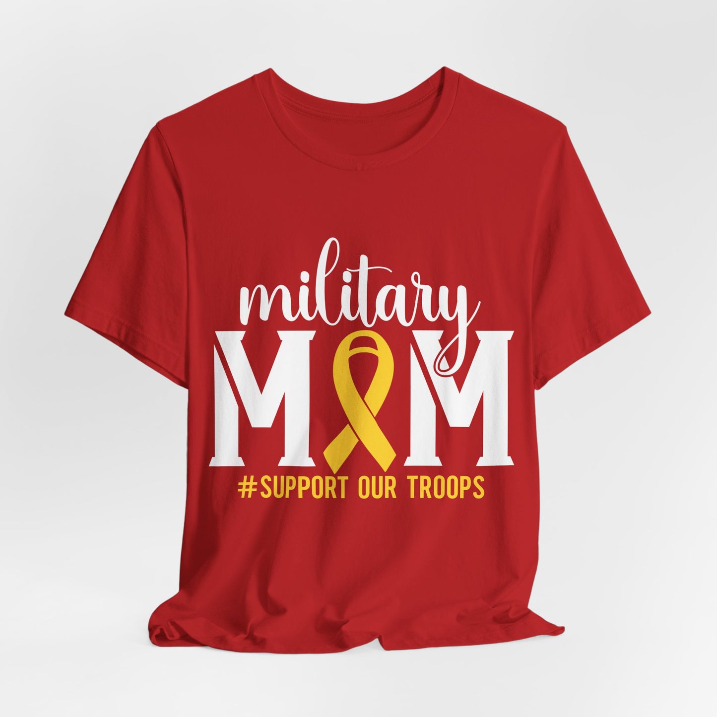Military Mom T-Shirt — Support Our Troops Yellow Ribbon Tee