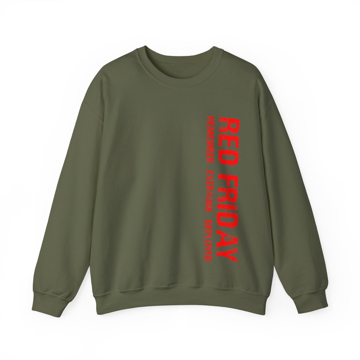 Crewneck Sweatshirt — "Red Friday" Support deployed troops Design