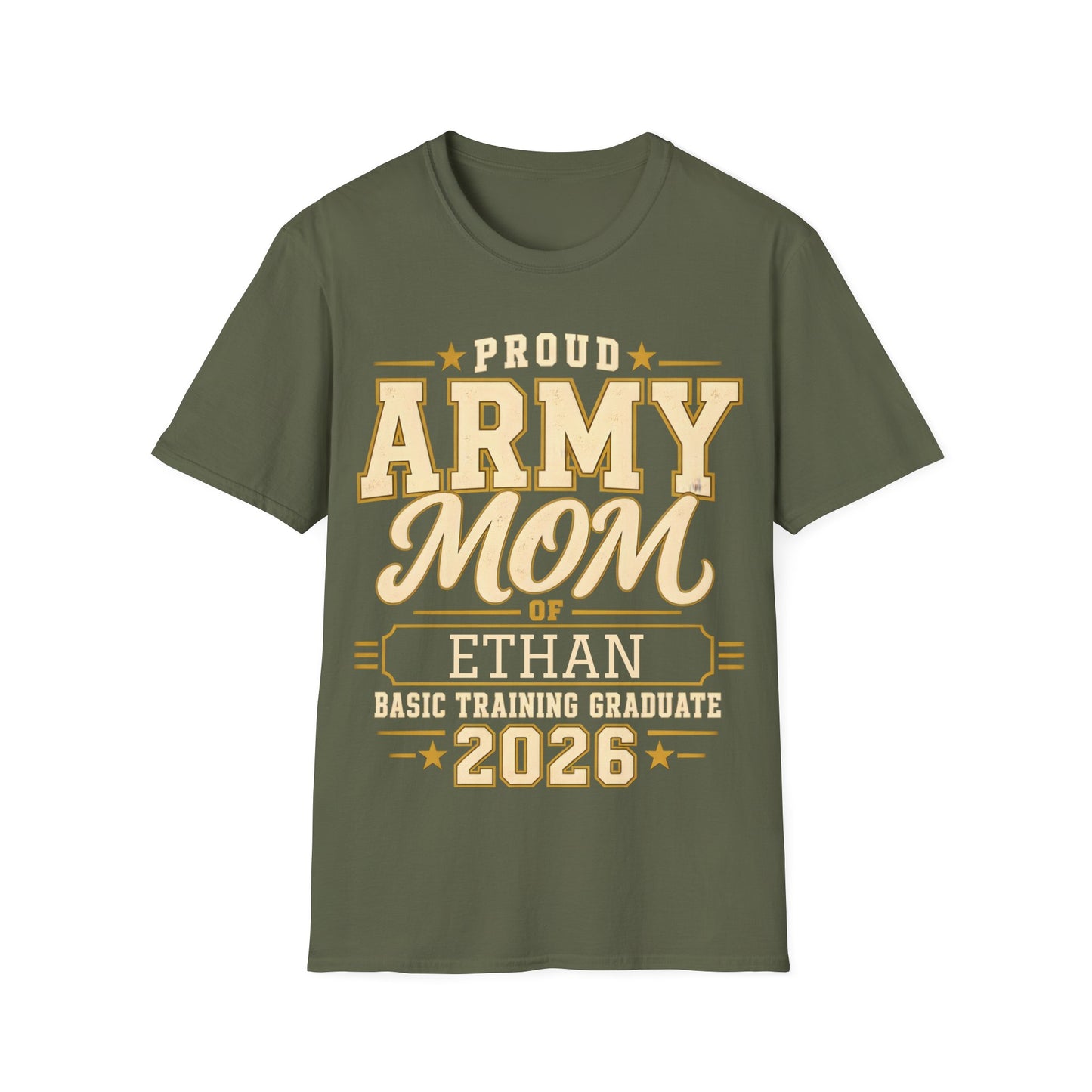 Personalized Army Mom Basic Training Graduation Shirt in military green