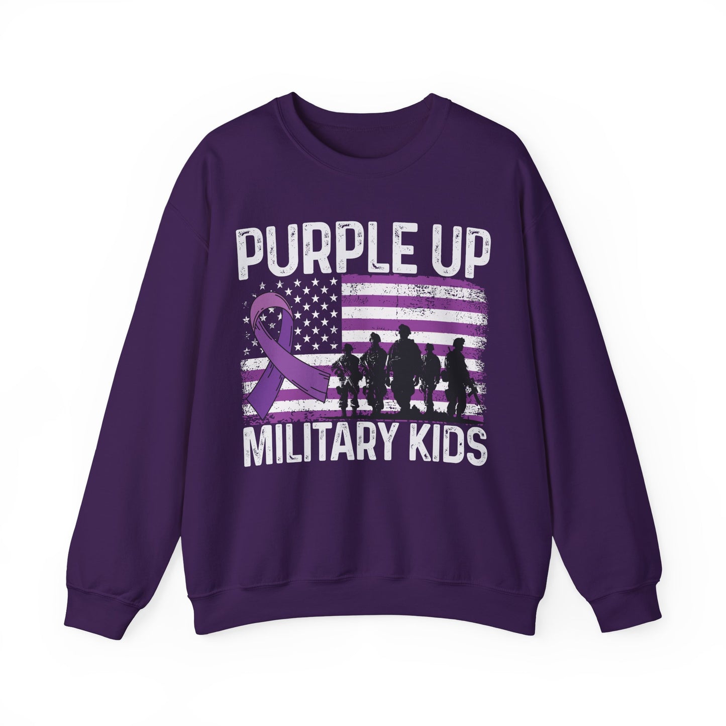 Purple Up Military Family Sweatshirt | Awareness Ribbon Support Gift
