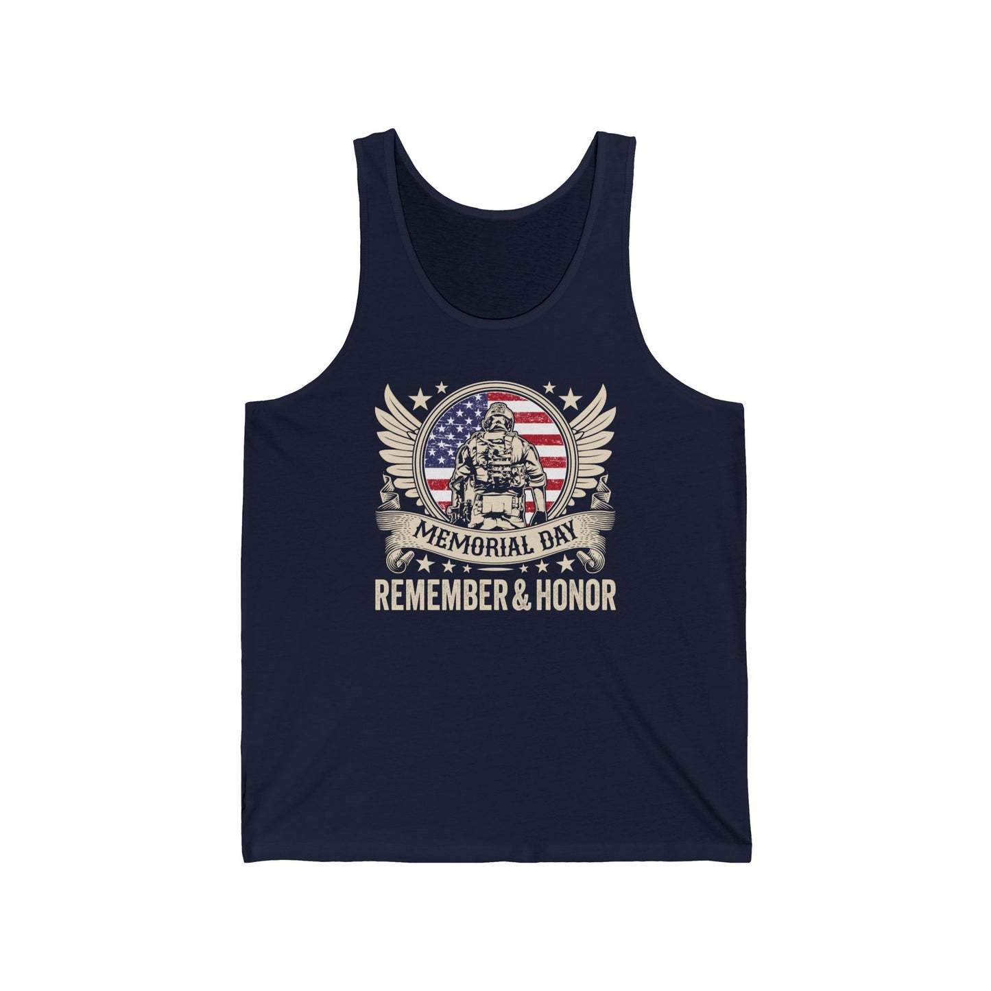 Memorial Day Tank Top - 'Remember & Honor' American Flag Military Tribute