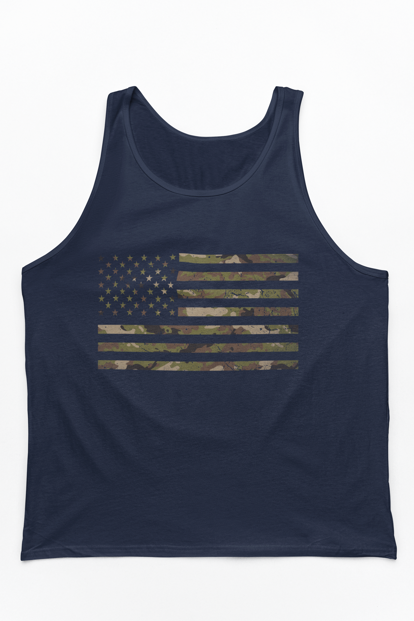 Camo American Flag Tank Top | Patriotic Military Style | Tactical USA Gift