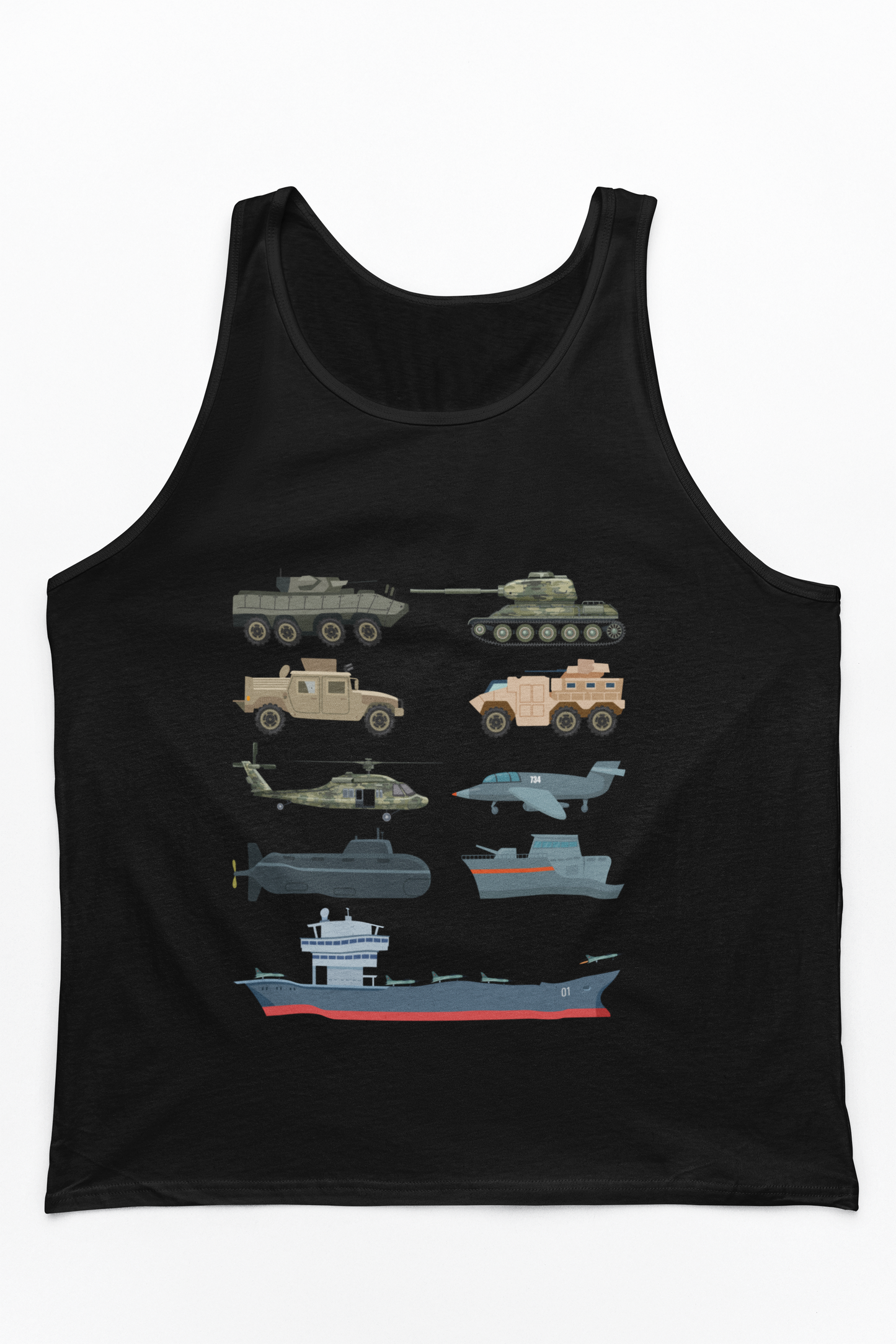 Military Vehicles Tank Top | Tanks Planes Helicopters Ships | Patriotic Gift