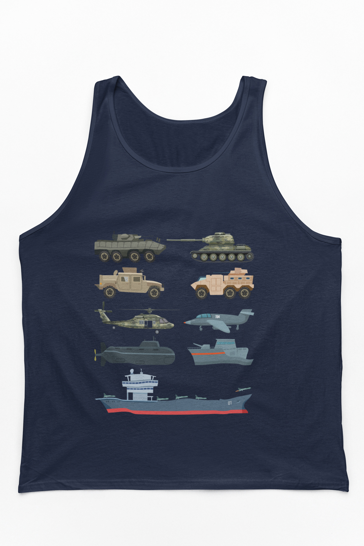 Military Vehicles Tank Top | Tanks Planes Helicopters Ships | Patriotic Gift