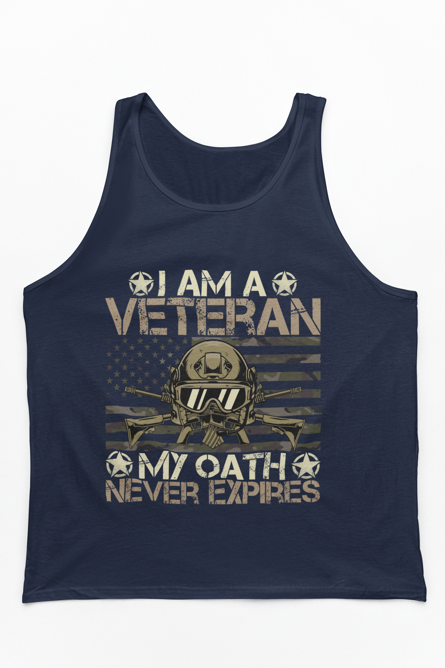 Veteran Tank Top - "I Am A Veteran, My Oath Never Expires" Patriotic Military Tank