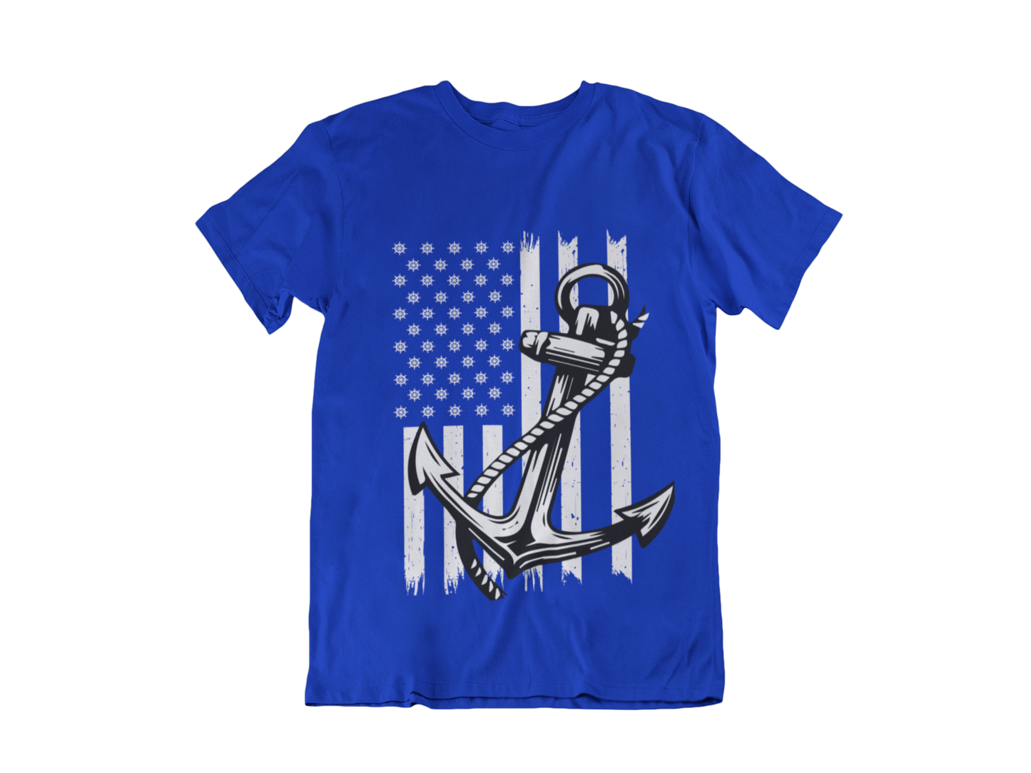 Navy Anchor T-Shirt | Nautical Distressed American Flag | Sailor Veteran Gift