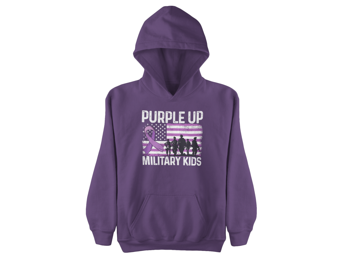 Purple Up Awareness Hoodie – Purple Ribbon Military Support Pullover