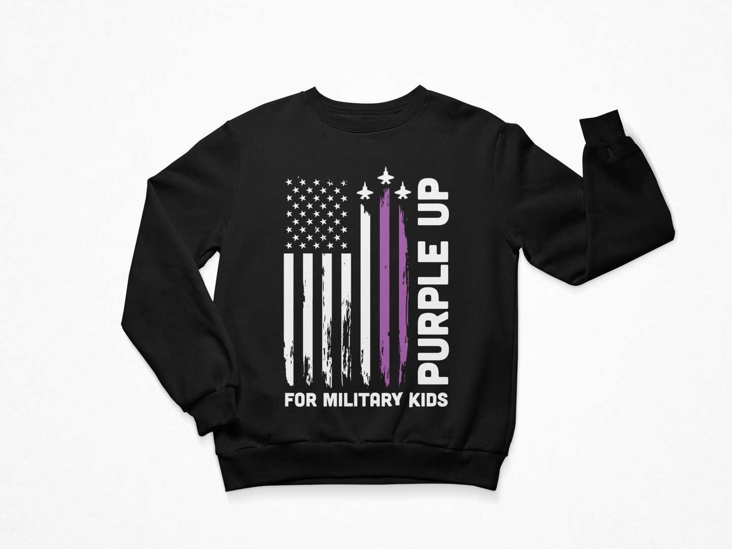 Purple Up For Military Kids Sweatshirt | Support Military Children Awareness