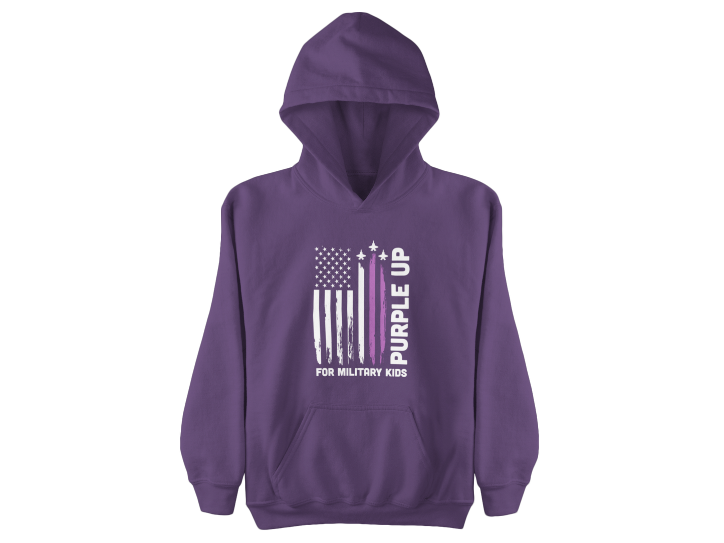 Purple Up Military Kids Hoodie – "Purple Up" American Flag Support