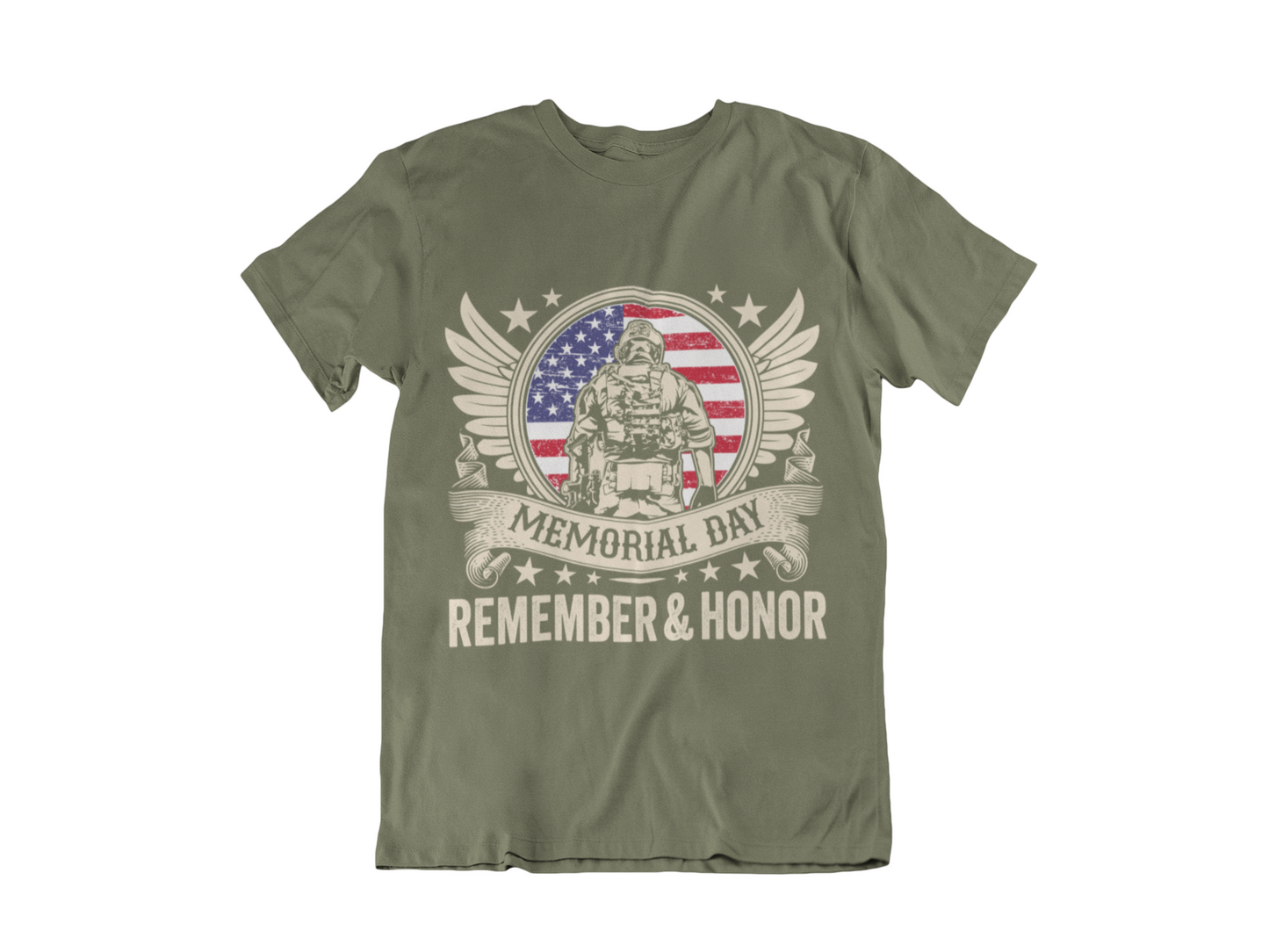 Memorial Day T-Shirt – Remember & Honor American Flag Soldier Design