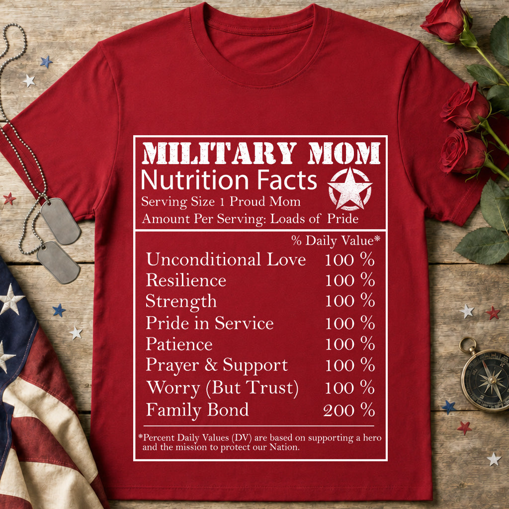 Military Mom Nutrition Facts T-Shirt
