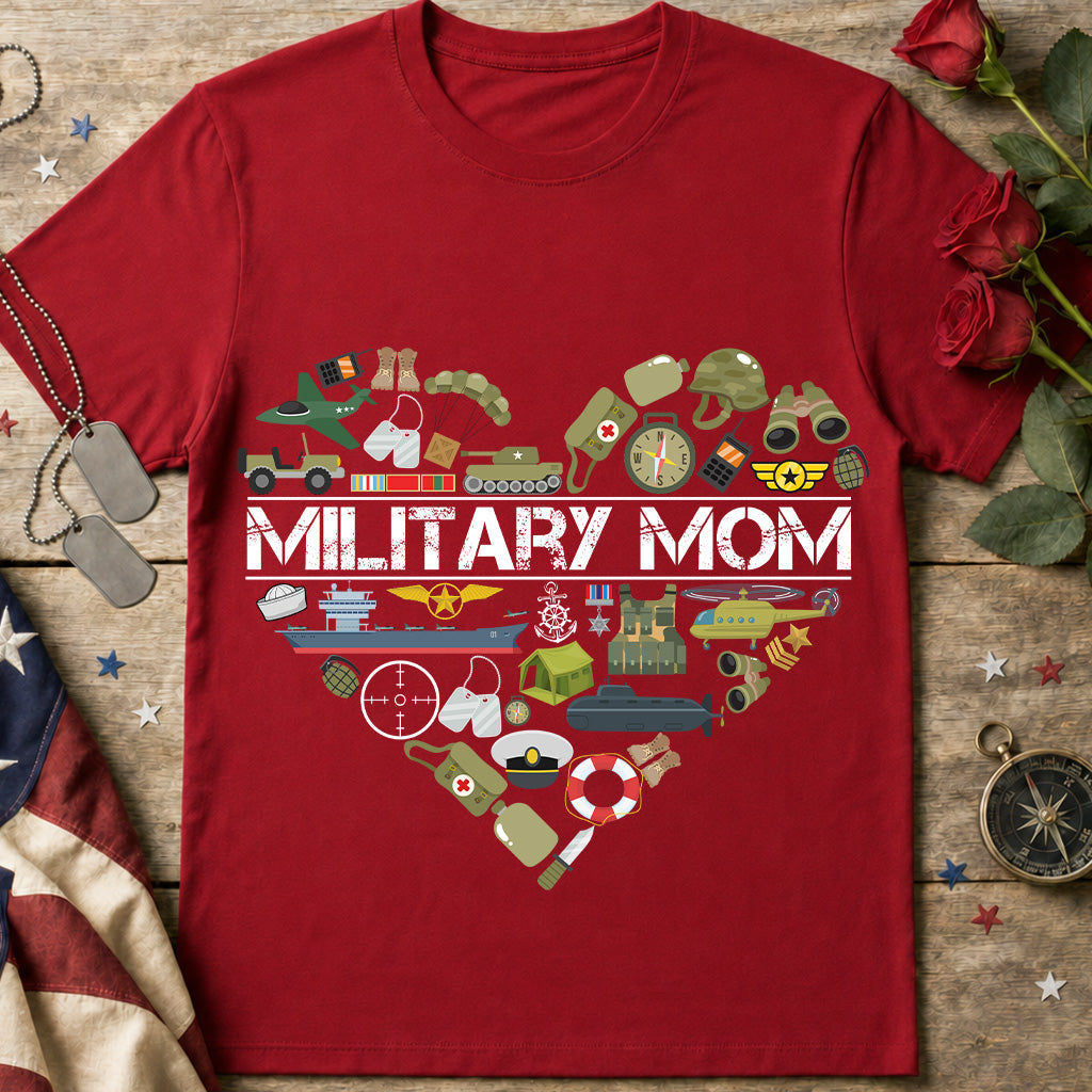 Military Mom Heart T-Shirt