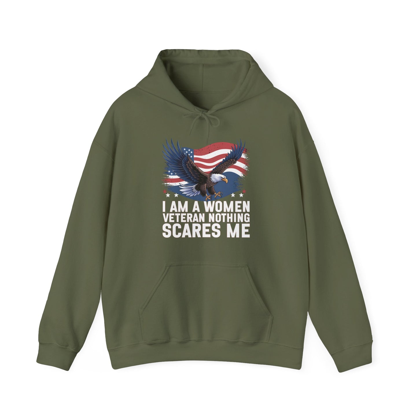 Woman Veteran Hoodie | Nothing Scares Me | Female Veteran Pride Gift