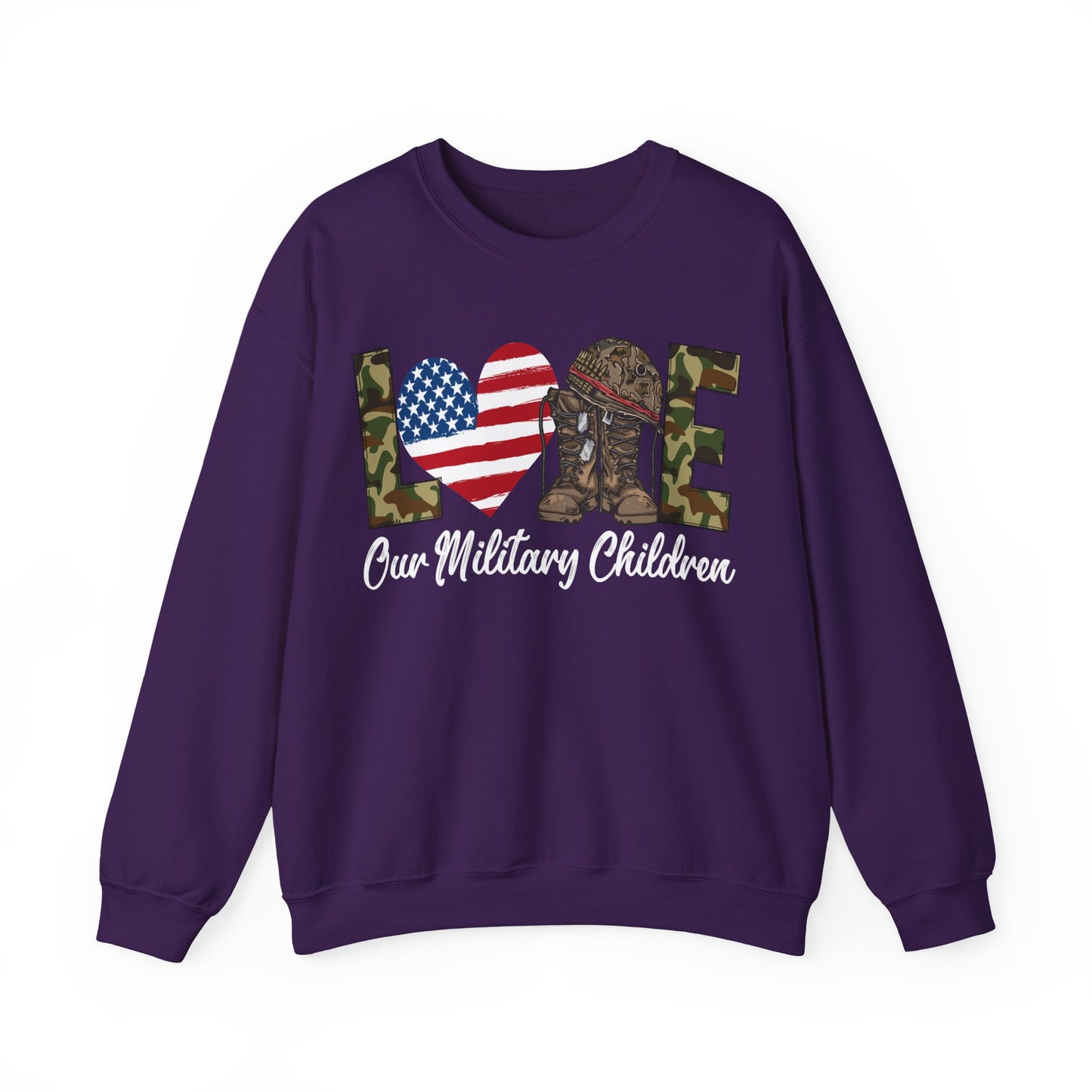 Love Our Military Children Sweatshirt | Support Military Kids | Patriotic Gift