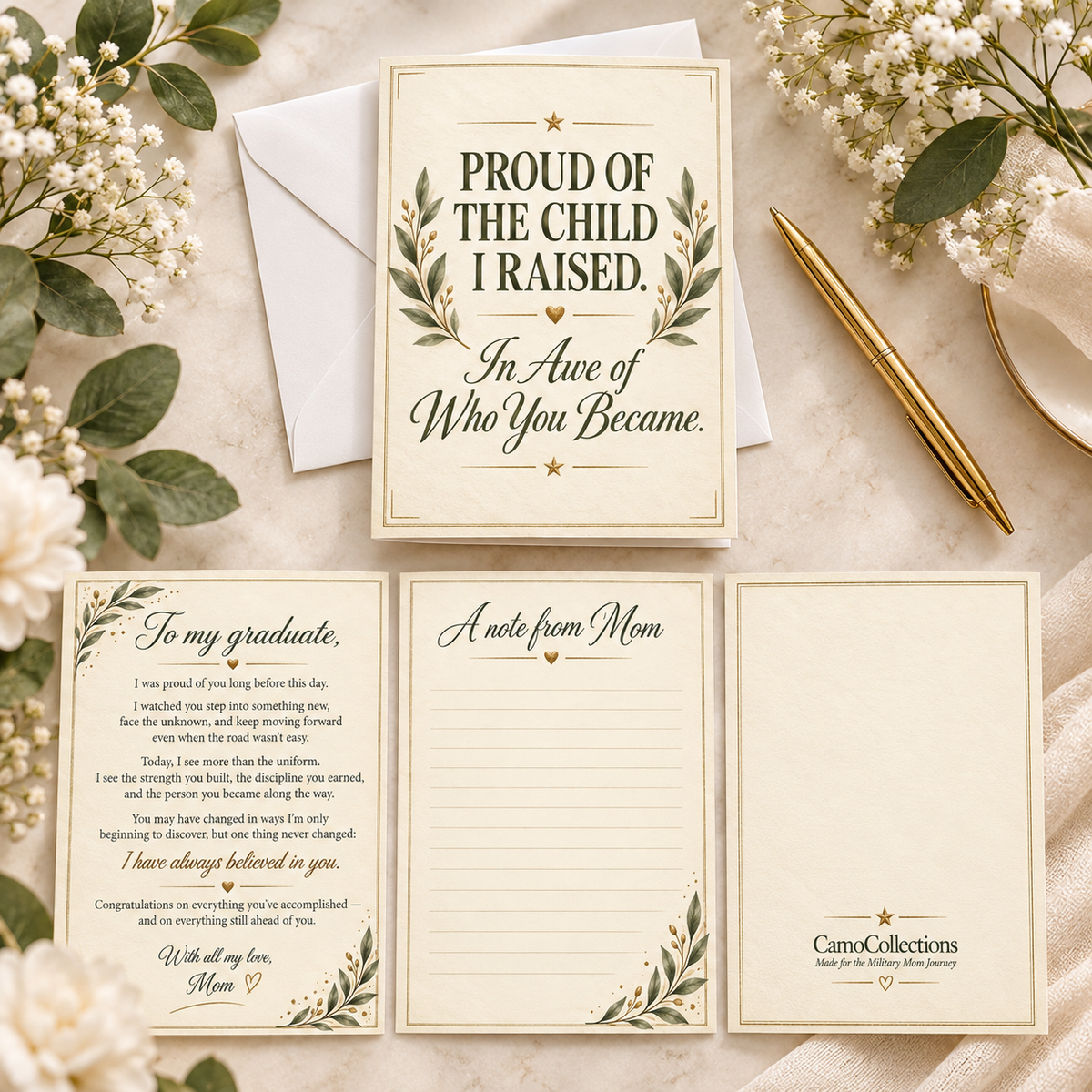 Military Mom Graduation Card – Printable 5x7 Keepsake Card