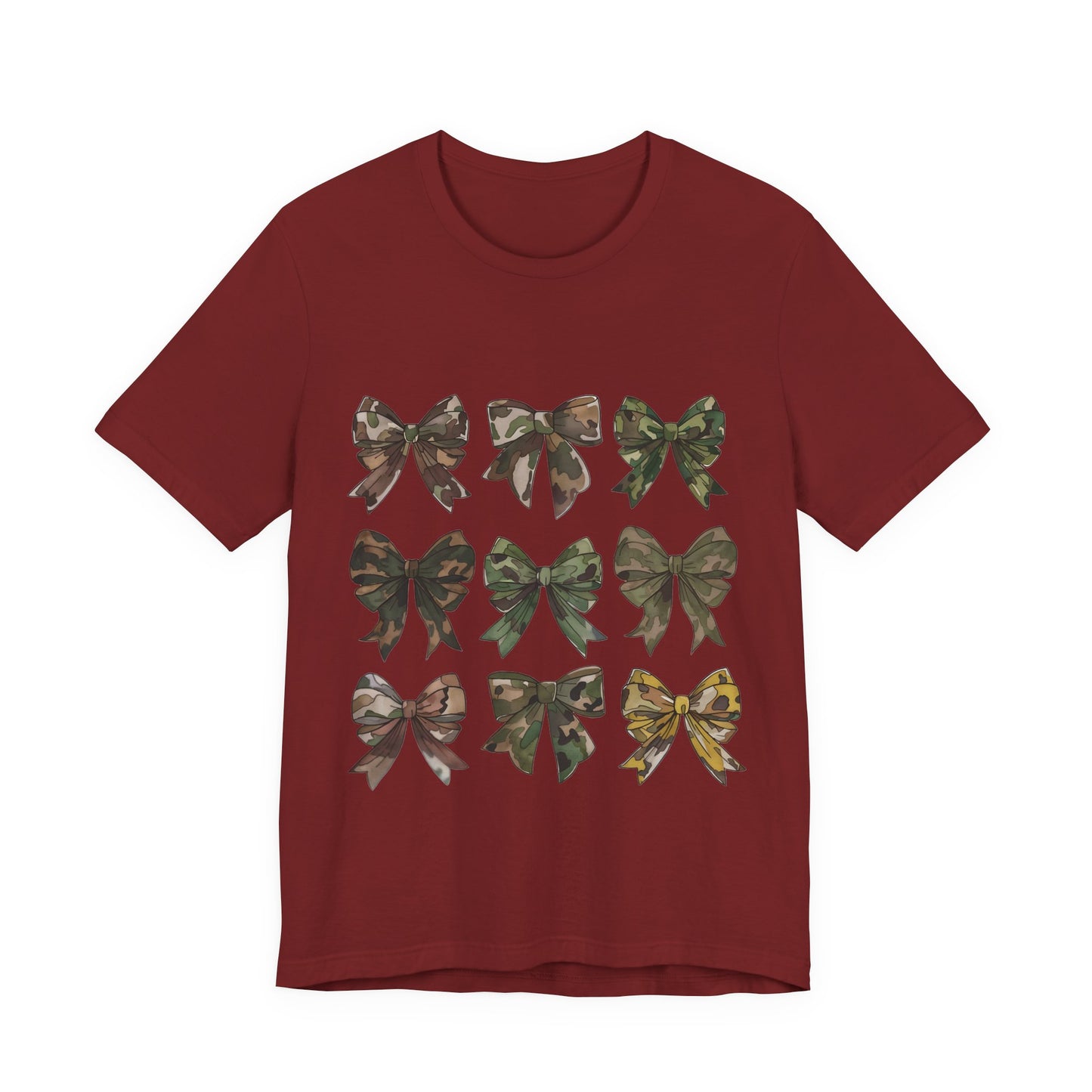 Military Mom Tee — Women's Rustic Camouflage Bow Graphic T-Shirt
