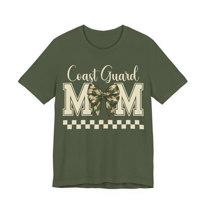 Coast Guard Mom T-Shirt — Camo Ribbon Military Support Tee