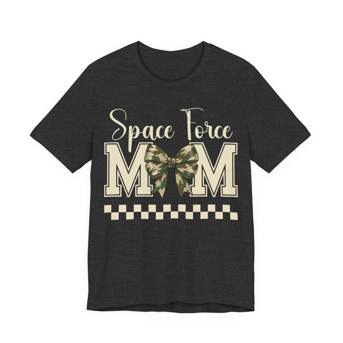Space Force Mom T-Shirt — Camo Bow Military Pride Tee