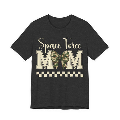 Space Force Mom T-Shirt — Camo Bow Military Pride Tee