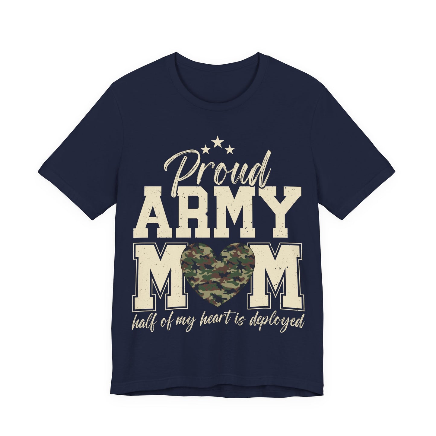 Proud Army Mom T-Shirt – Camo Heart