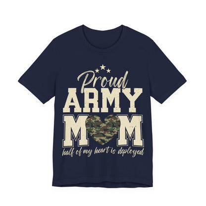 Proud Army Mom T-Shirt – Camo Heart