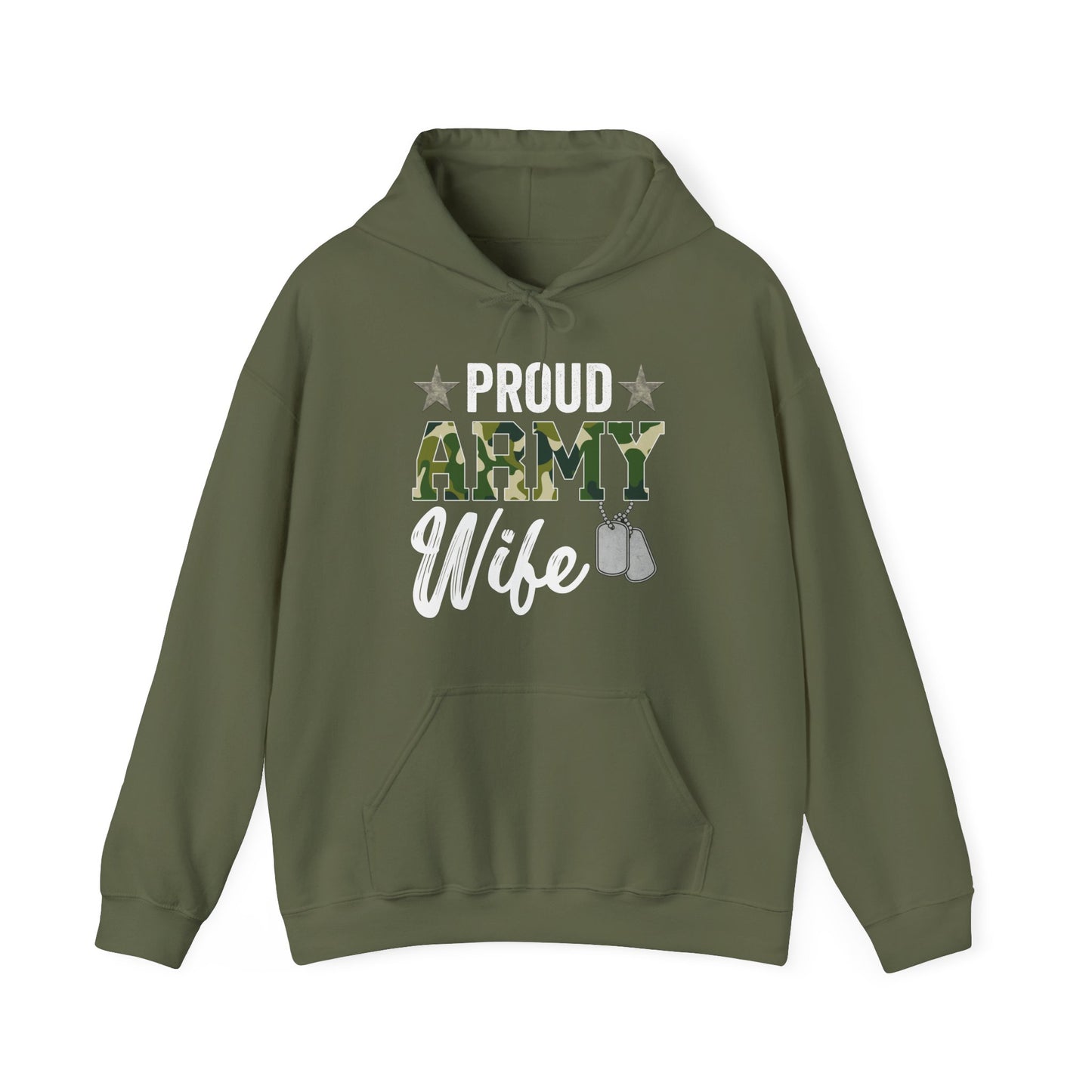 Proud Army Wife Hoodie | Military Spouse Patriotic Apparel | Army Gift