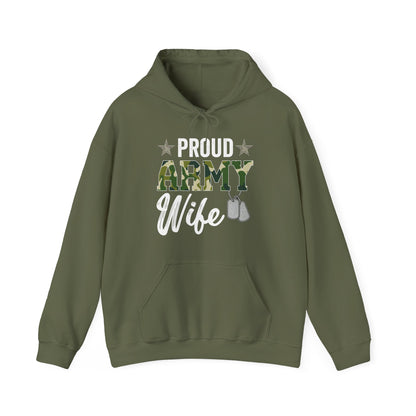Proud Army Wife Hoodie | Military Spouse Patriotic Apparel | Army Gift