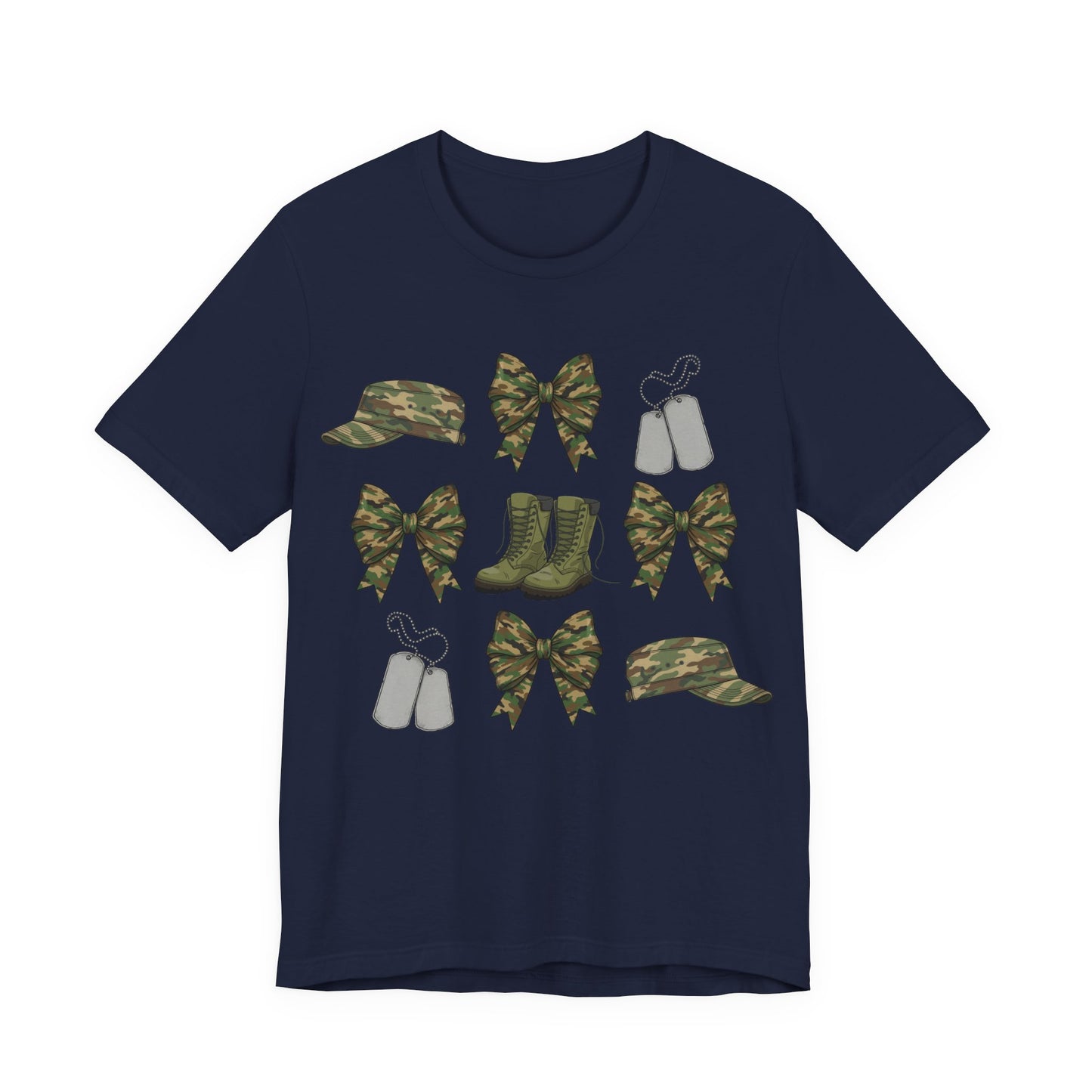 Camo Military Boots & Dog Tags Tee — Veteran / Army Pride T-Shirt