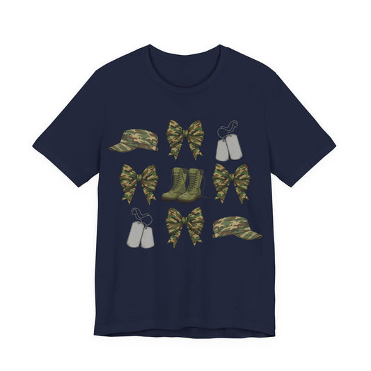 Camo Military Boots & Dog Tags Tee — Veteran / Army Pride T-Shirt