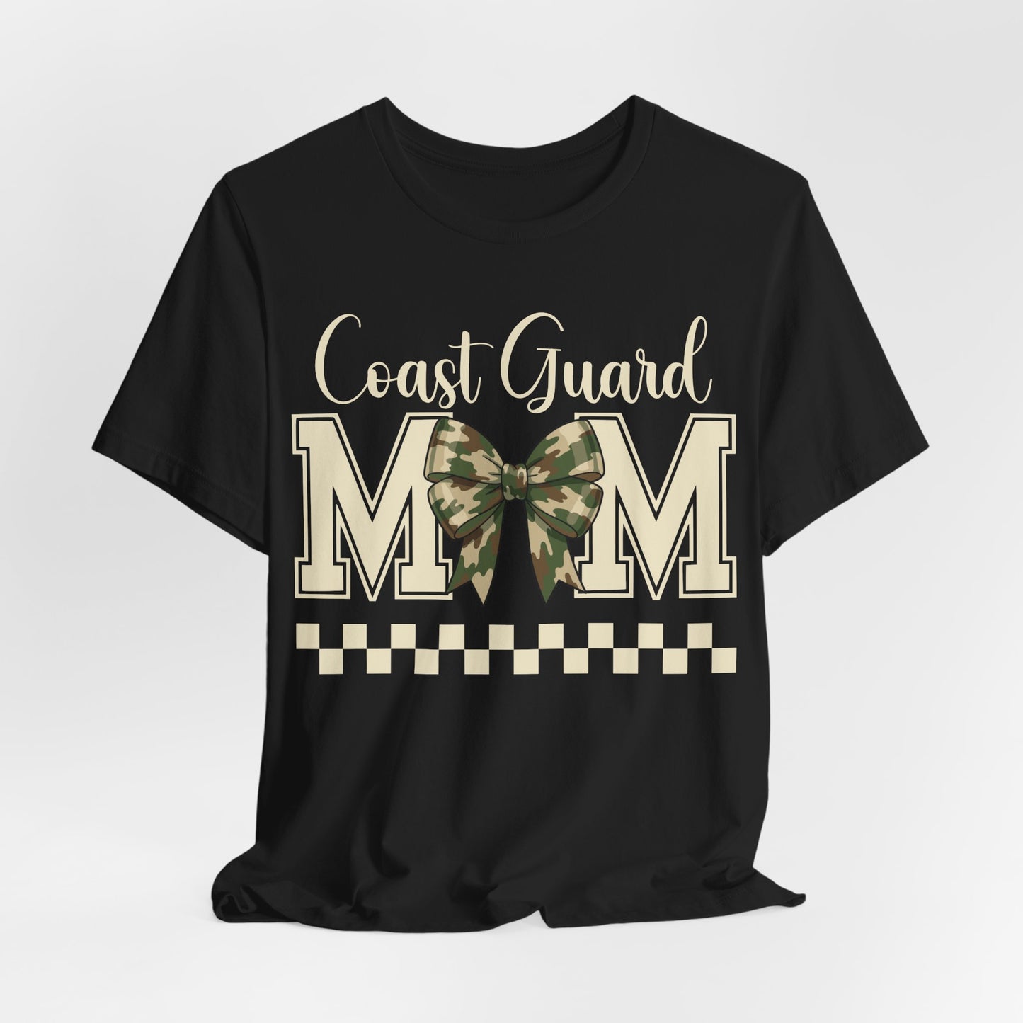 Coast Guard Mom T-Shirt — Camo Ribbon Military Support Tee