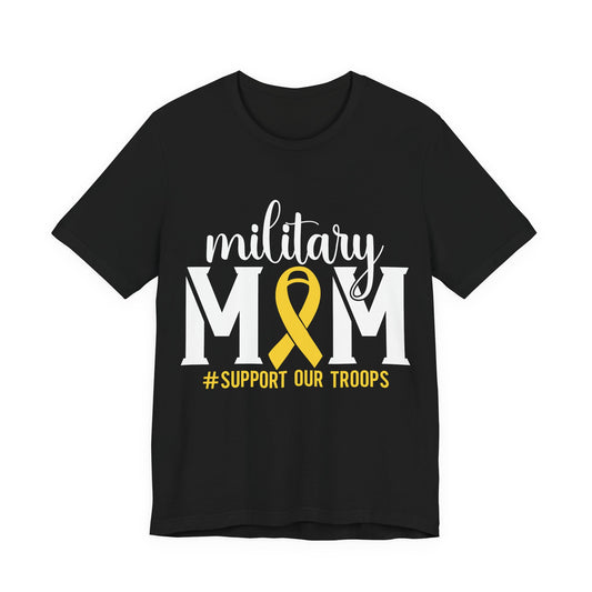 Military Mom T-Shirt — Support Our Troops Yellow Ribbon Tee