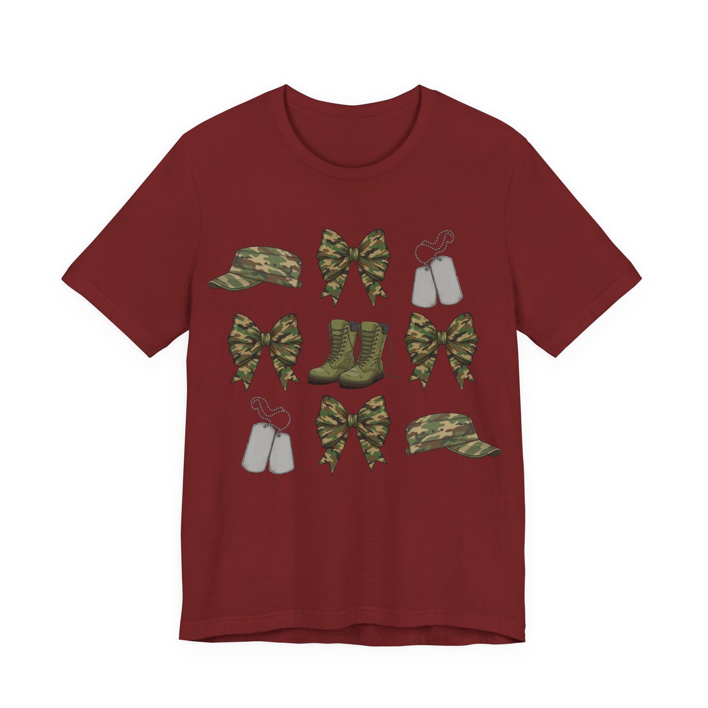 Camo Military Boots & Dog Tags Tee — Veteran / Army Pride T-Shirt