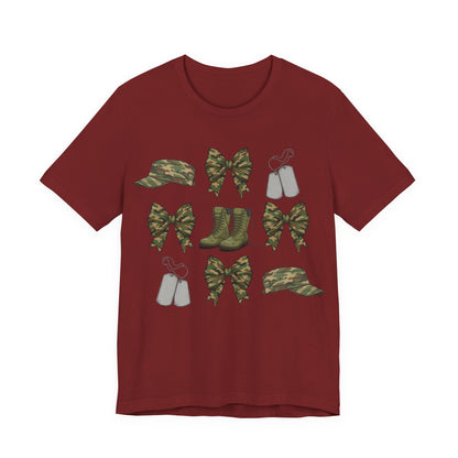 Camo Military Boots & Dog Tags Tee — Veteran / Army Pride T-Shirt