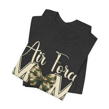 Air Force Mom T‑Shirt — Camo Bow Military Mom Tee