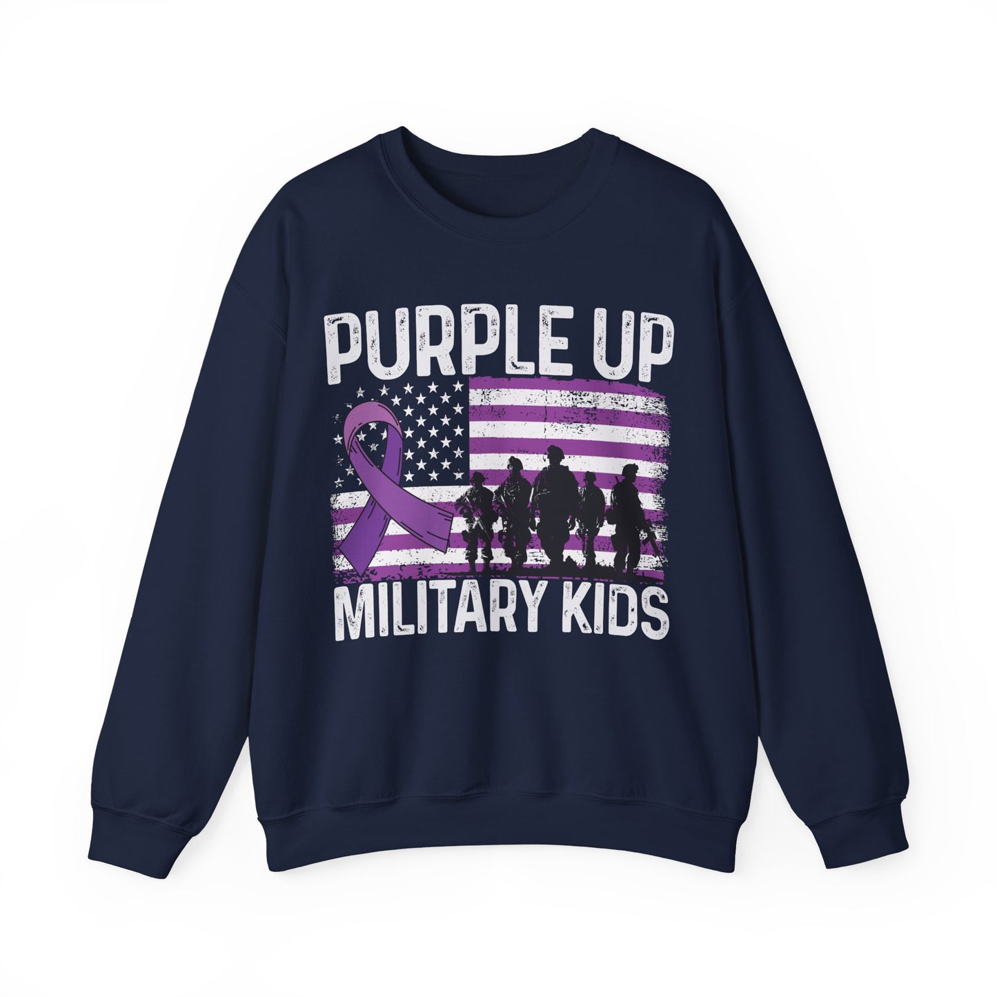 Purple Up Military Family Sweatshirt | Awareness Ribbon Support Gift