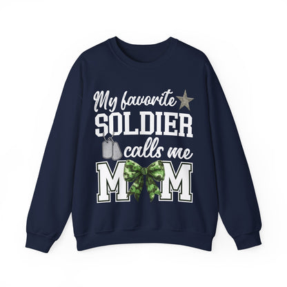Military Mom Sweatshirt | My Favorite Soldier Calls Me Mom | Patriotic Gift