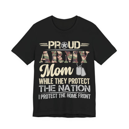 Army Mom T-Shirt – "Proud Army Mom" Military Dog Tags Camouflage Tee
