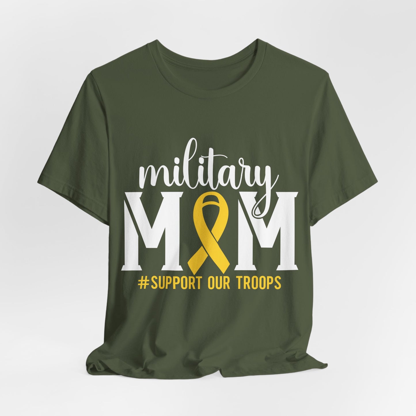 Military Mom T-Shirt — Support Our Troops Yellow Ribbon Tee