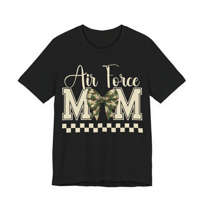 Air Force Mom T‑Shirt — Camo Bow Military Mom Tee