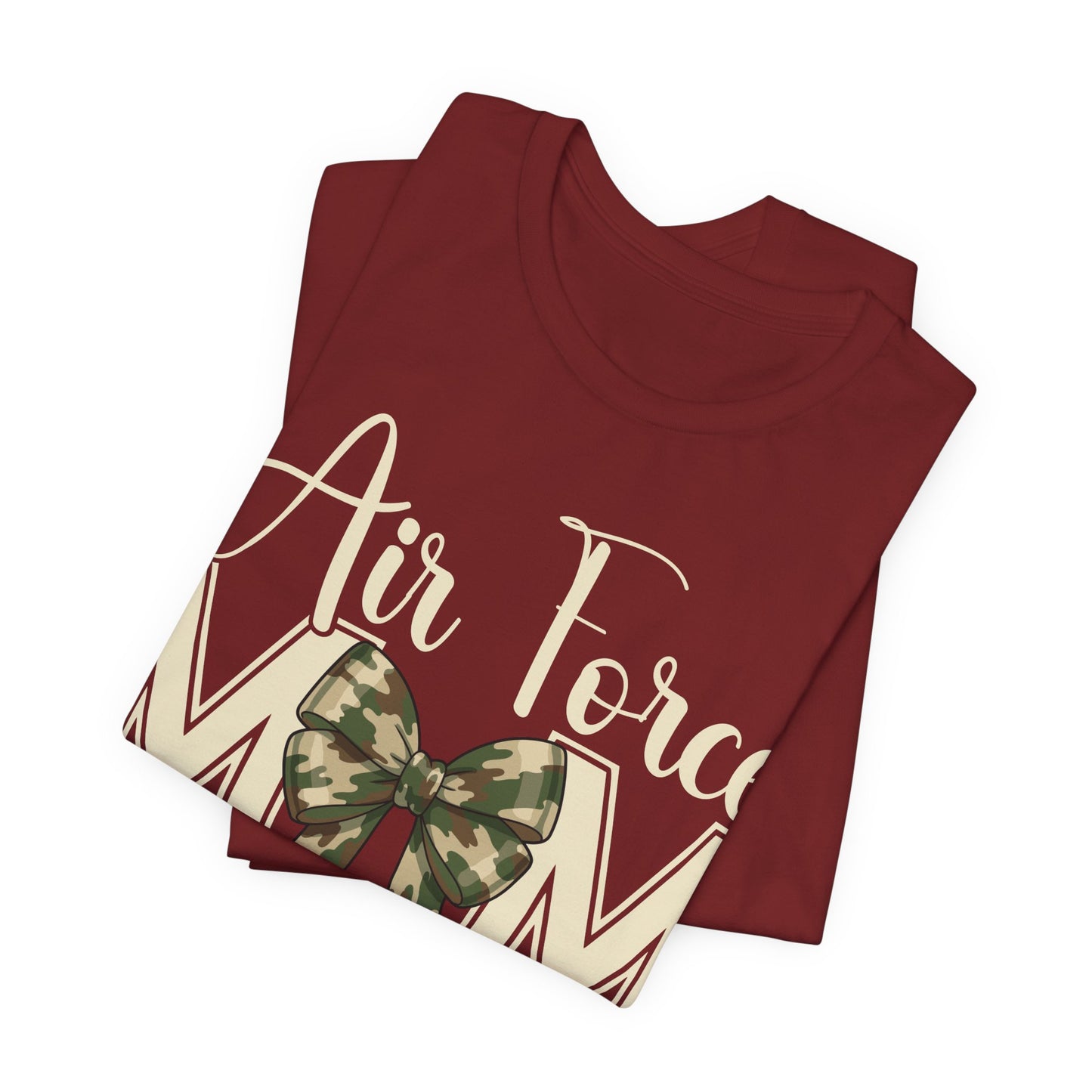 Air Force Mom T‑Shirt — Camo Bow Military Mom Tee