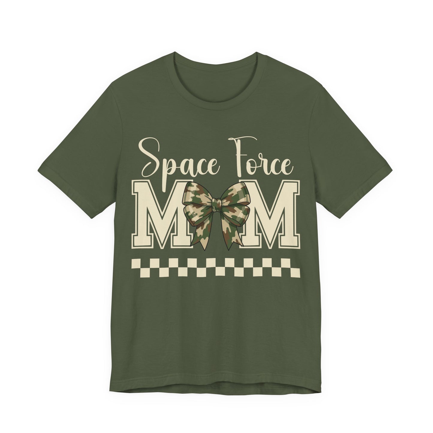 Space Force Mom T-Shirt — Camo Bow Military Pride Tee