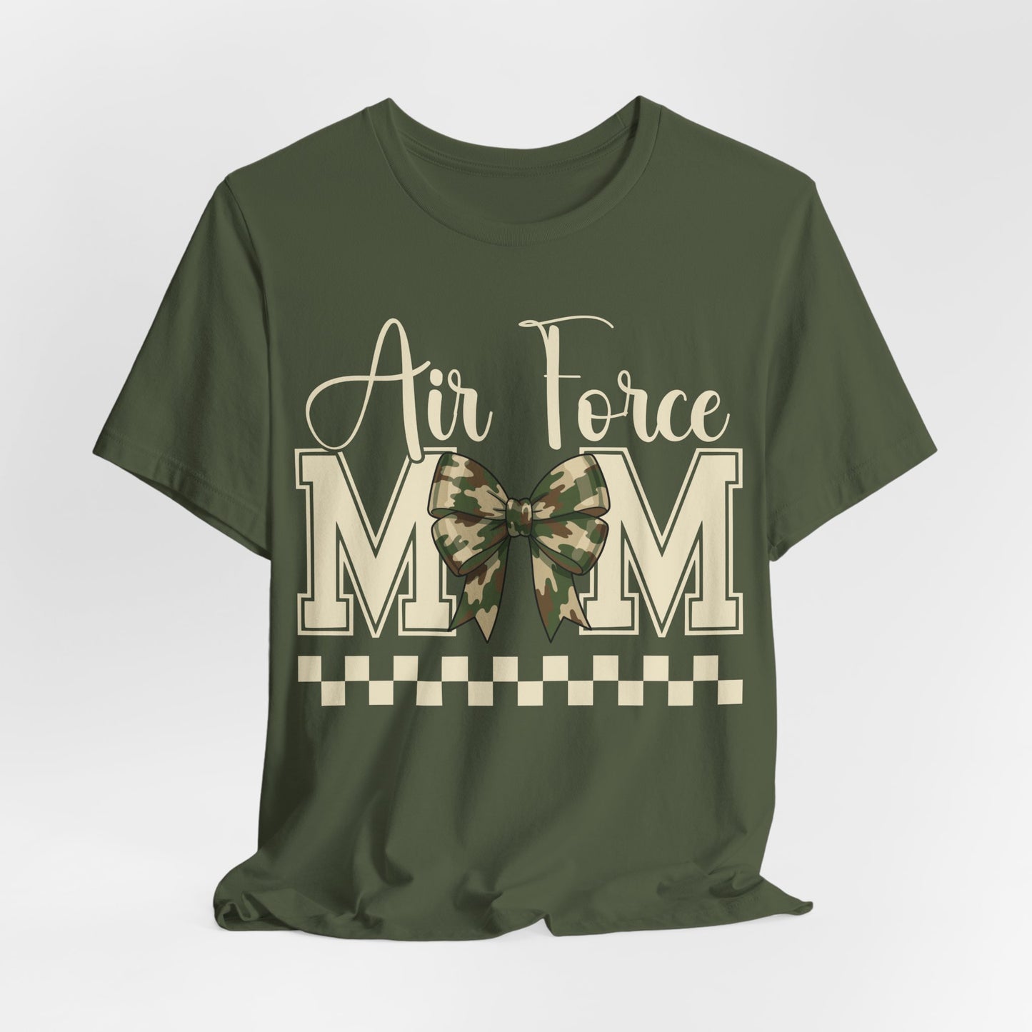 Air Force Mom T‑Shirt — Camo Bow Military Mom Tee