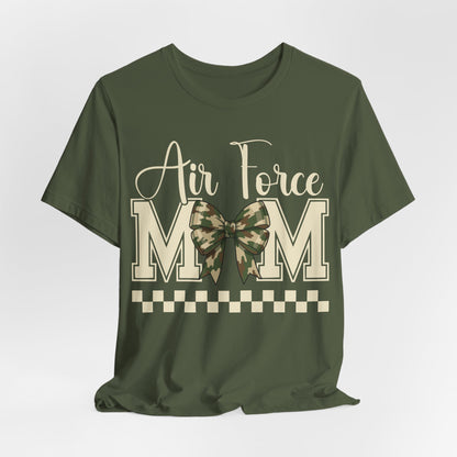 Air Force Mom T‑Shirt — Camo Bow Military Mom Tee