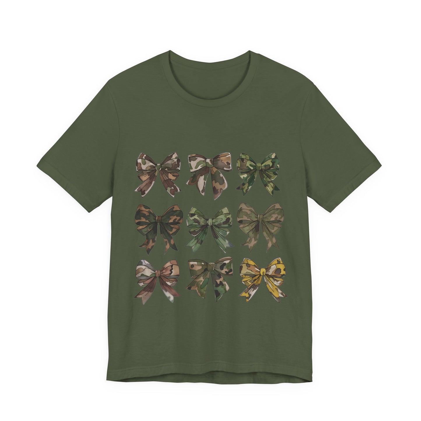 Military Mom Tee — Women's Rustic Camouflage Bow Graphic T-Shirt