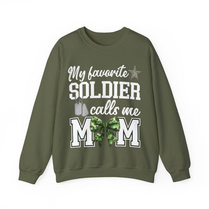Military Mom Sweatshirt | My Favorite Soldier Calls Me Mom | Patriotic Gift