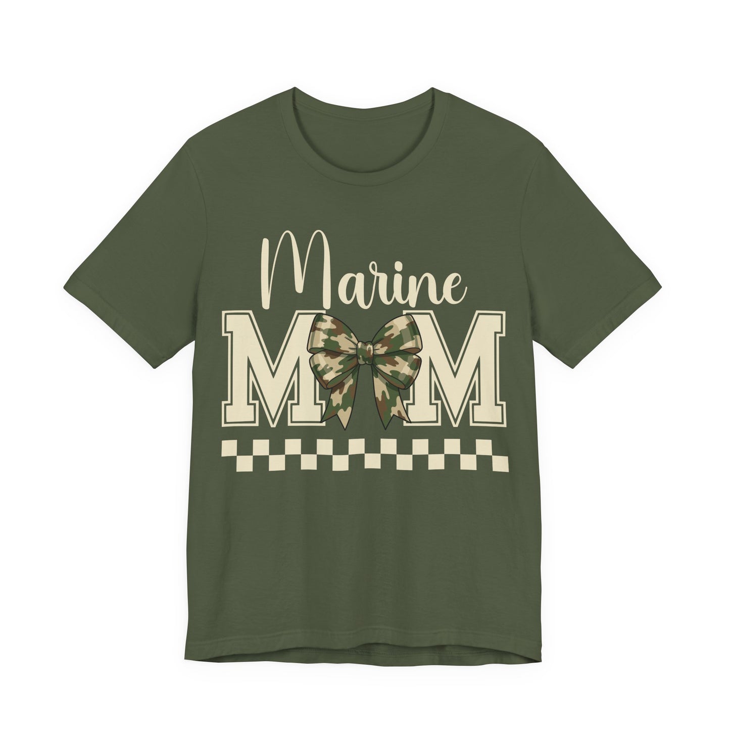 Marine Mom T-Shirt — Camo Bow Military Pride Tee