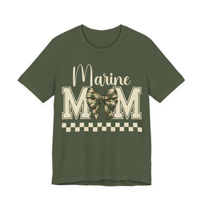 Marine Mom T-Shirt — Camo Bow Military Pride Tee