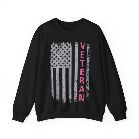 Women Veteran Sweatshirt | Distressed Flag Patriotic Apparel | Military Gift