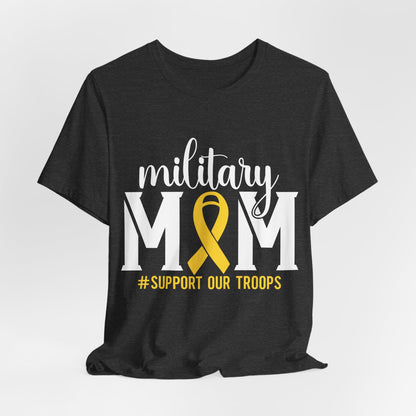 Military Mom T-Shirt — Support Our Troops Yellow Ribbon Tee