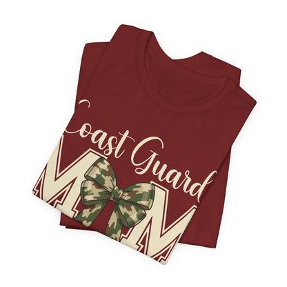 Coast Guard Mom T-Shirt — Camo Ribbon Military Support Tee